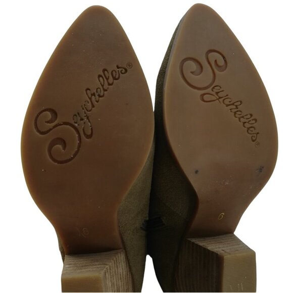 Seychelles Take Notice Tan Suede Ankle Boots Size 6 Heel Anthropologie Beige - Picture 7 of 11